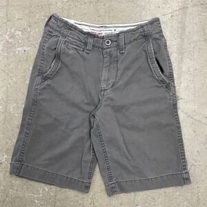 American Eagle Shorts Mens 28 Gray Longer Length 11"‎ Chino Dad Preppy Cotton